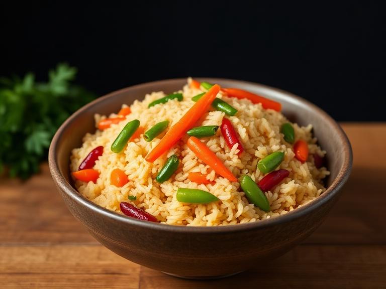 Fried Chawal — Freshly cooked Fried Chawal, aromatic and satisfying.