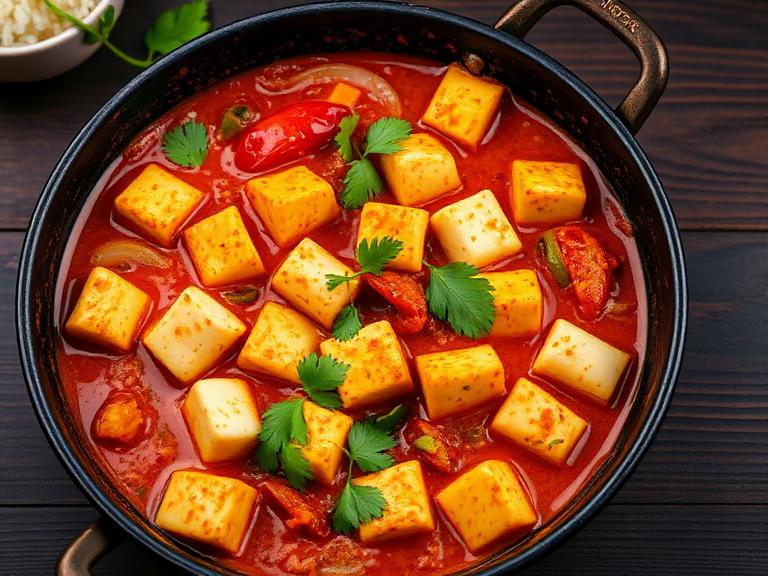 Kadai Paneer — Freshly cooked Kadai Paneer prepared in our pure-veg kitchen.