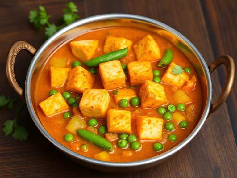 Matar Paneer — Freshly cooked Matar Paneer prepared in our pure-veg kitchen.