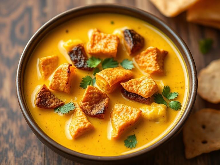 Papad Korma — Freshly cooked Papad Korma prepared in our pure-veg kitchen.