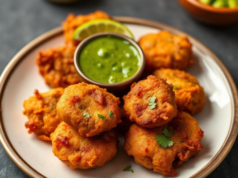 Pyaz Pakode (10 Pieces) — Freshly prepared Pyaz Pakode (10 Pieces), perfect for a quick bite.