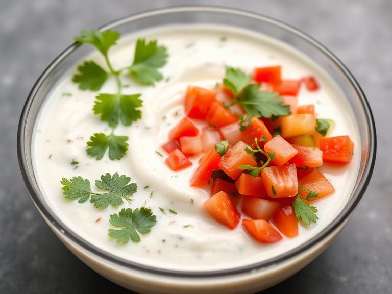 Veg Raita — Fresh and cooling Veg Raita, prepared to order.
